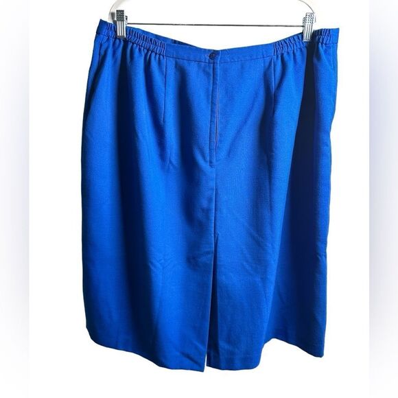 Vintage 80s Maggie Barnes Plus Size Blouse & Skirt Set Blue Floral - Size 22 - Picture 5 of 9